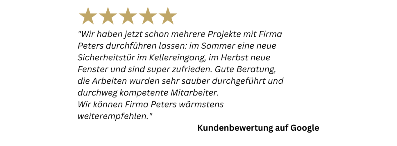 Fünf-Sterne-Bewertung für ein erfolgreiches Projekt mit positiver Kundenrückmeldung.